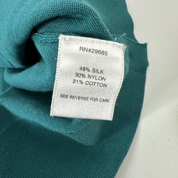 Pendleton Sweater Womens Large Blue Green Silk Blend Button Career Cardigan Knit - Picture 7 of 13